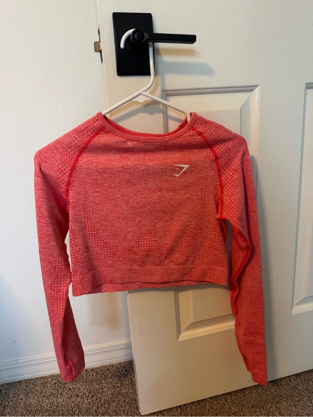 Gymshark Coral Pink Cropped Long Sleeve Top